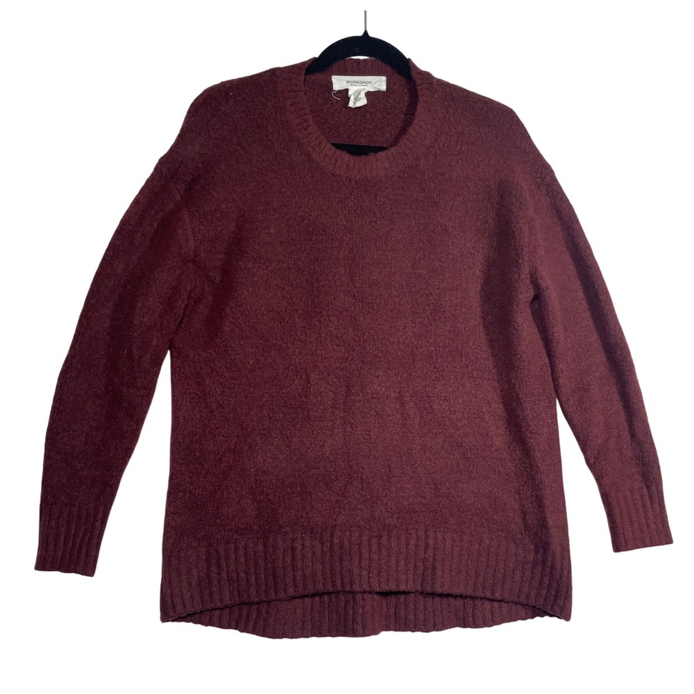 Workshop Republic Clothing‎ Womens Burgundy Crew Neck Pullover Sweater M